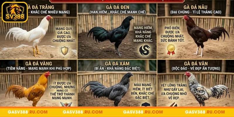 Các màu mạng đá gà phổ biến hiện nay bạn cần biết