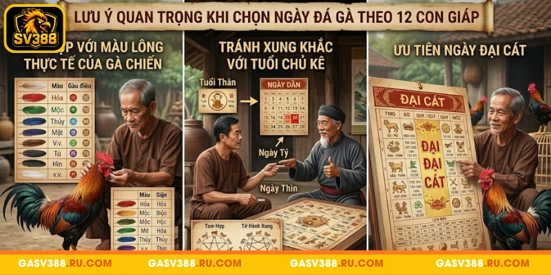 Các nguyên tắc khi chọn ngày đá gà theo 12 con giáp