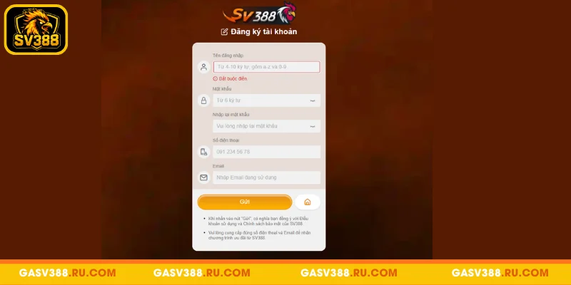 Đăng ký SV388 trên app và website không bị lỗi