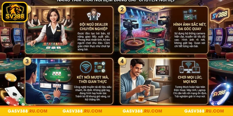 Live Casino SV388 sở hữu nhiều ưu điểm nổi bật