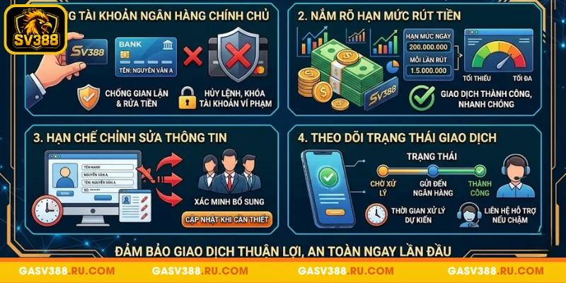 Lưu ý khi rút tiền SV388 quan trọng bạn cần nắm rõ