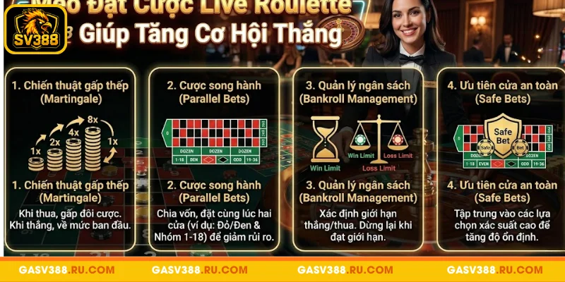 Mẹo đặt cược Live Roulette SV388 giúp tăng cơ hội thắng