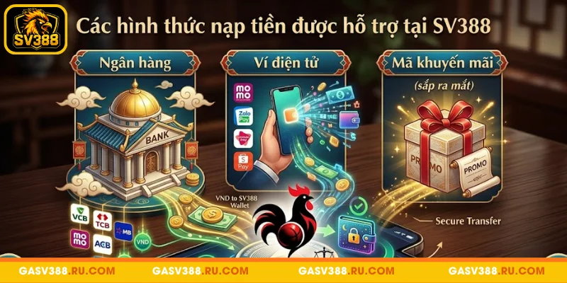 Những kênh nạp tiền được SV388 hỗ trợ