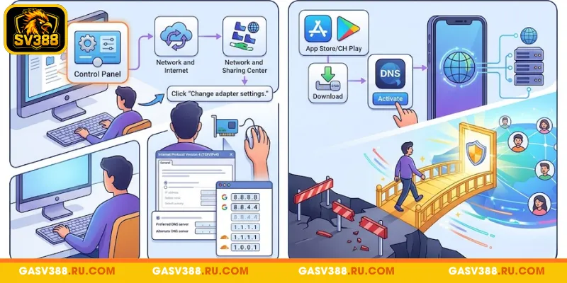 Thay đổi DNS để truy cập SV388 ổn định hơn